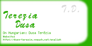 terezia dusa business card