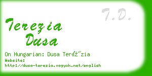 terezia dusa business card